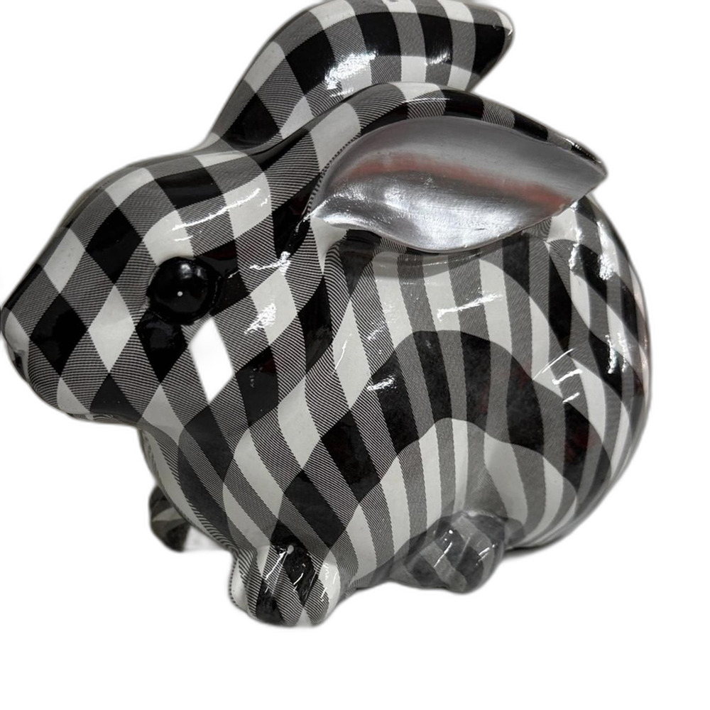 Black and White Plaid/Checkered Bunny - Picture 5 of 5